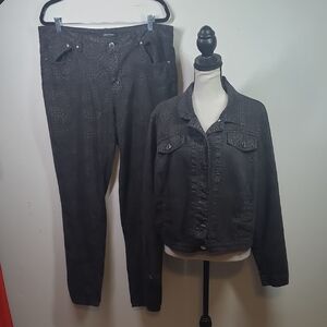 Ashley Stewart Black Denim Pants And Jacket Apparel